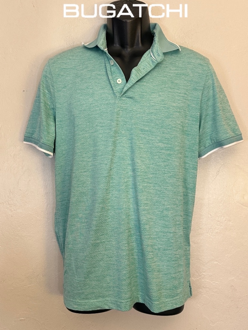 Bugatchi Polo Shirt Small Gently worn 90% polyester/10% spandex 20" armpits